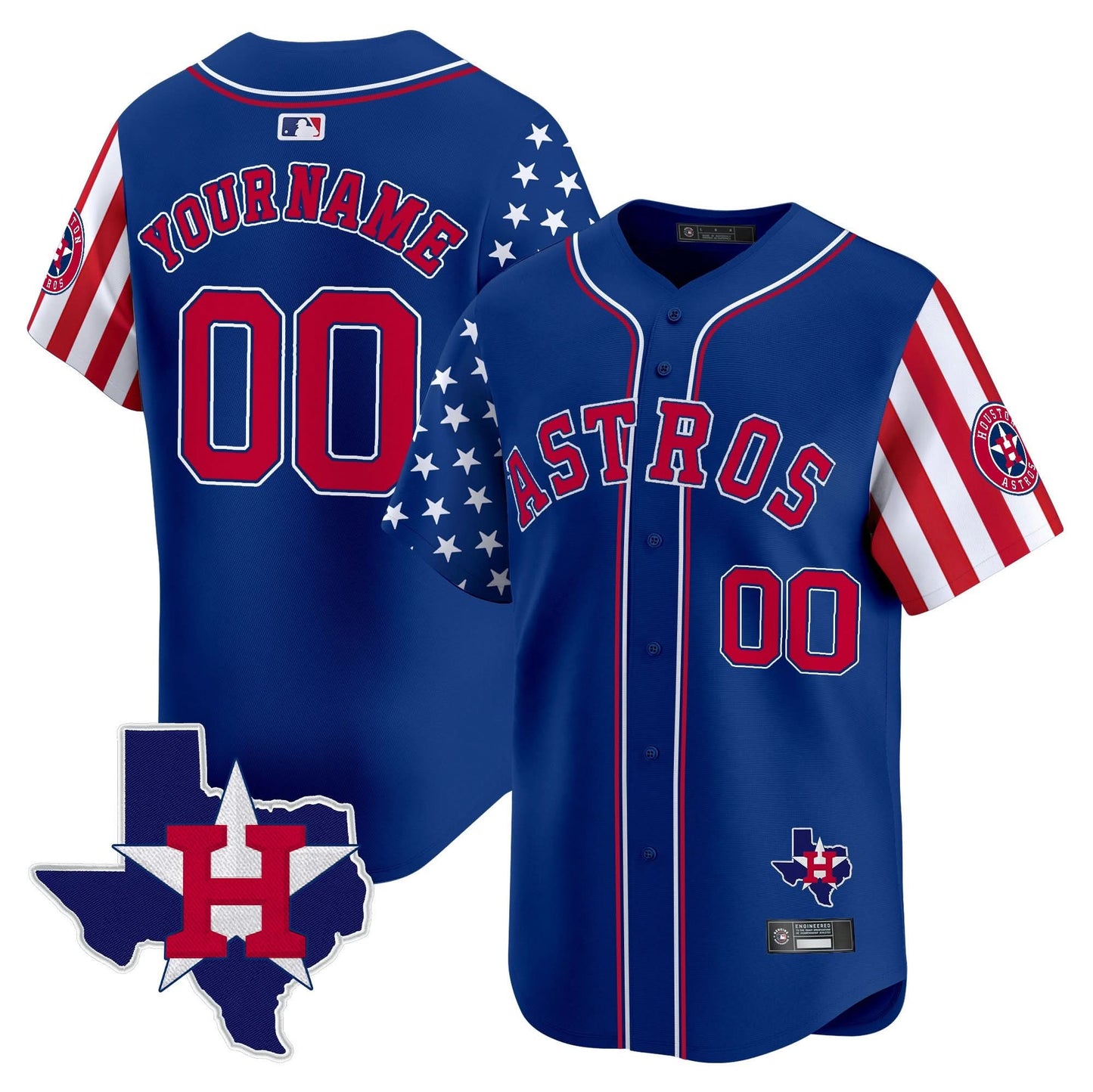 Houston Astros 2025 Independence Day Vapor Premier Limited Custom Jersey - All Stitched