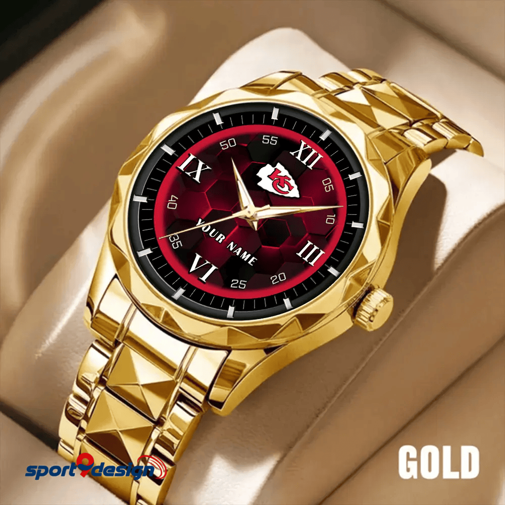 Kansas City Chiefs Luxury Diamond Men Watch Trending 2025