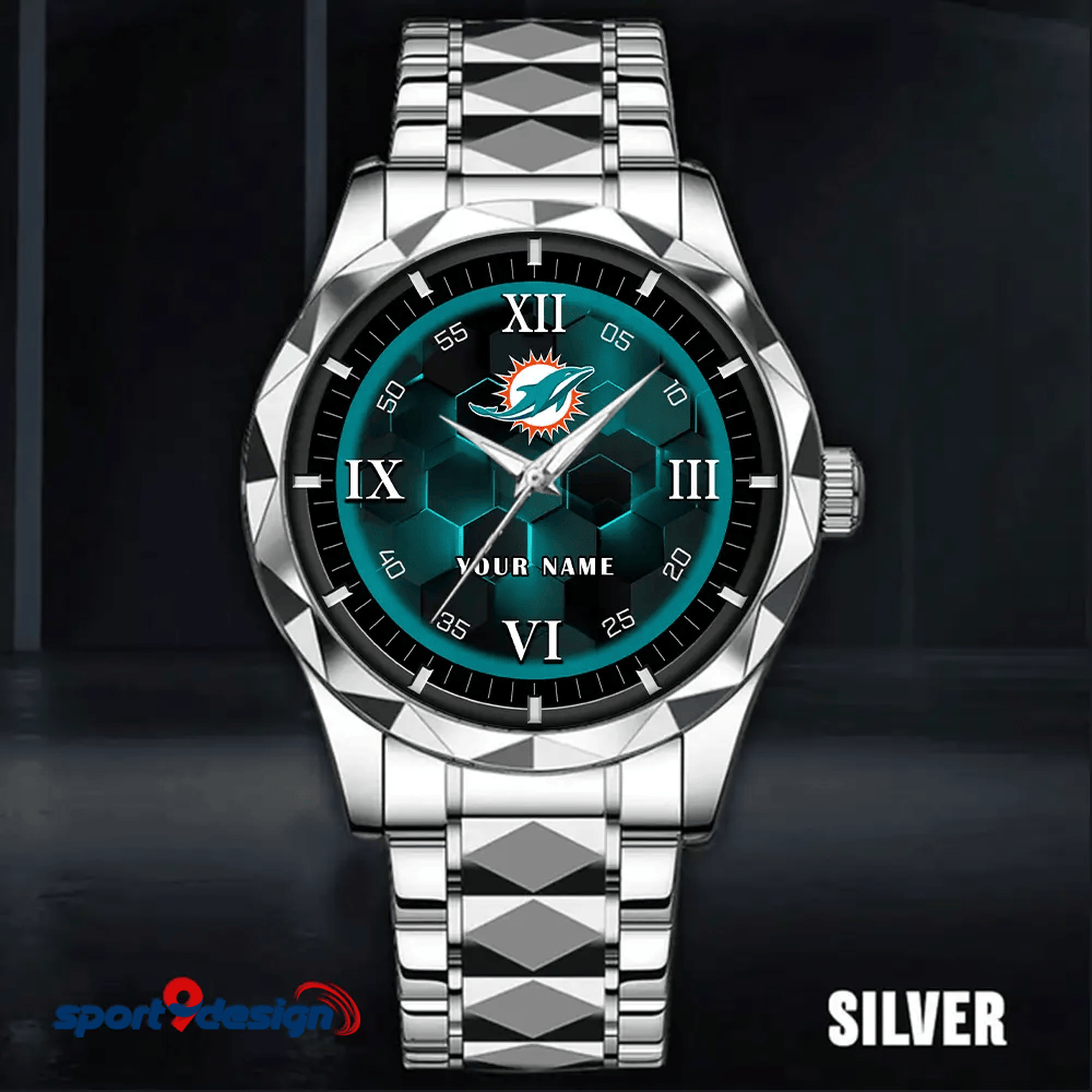 Miami Dolphins Luxury Diamond Men Watch Trending 2025