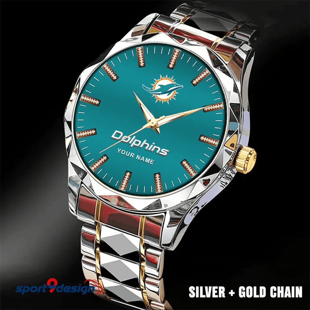 Miami Dolphins Luxury Diamond Men Watch Trending 2025