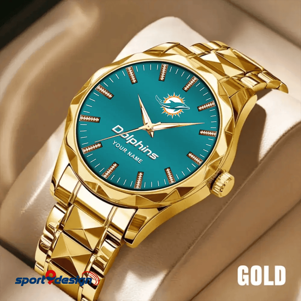 Miami Dolphins Luxury Diamond Men Watch Trending 2025