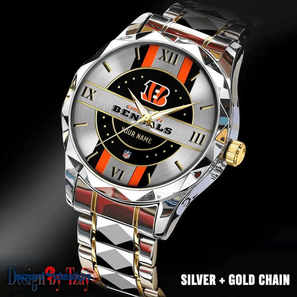 Cincinnati Bengals Business Watch For Men Automatic Mechanical Stainless Steel Band 2025