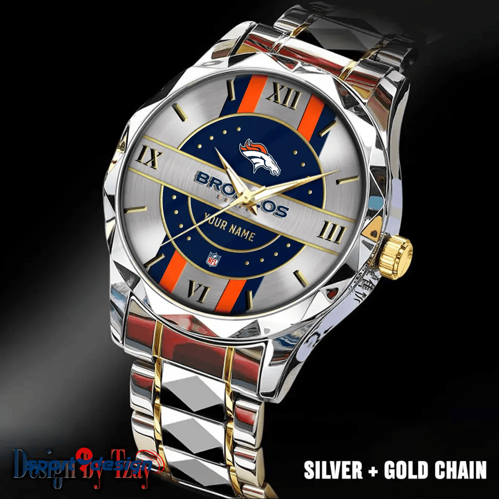 Denver Broncos Business Watch For Men Automatic Mechanical Stainless Steel Band 2025