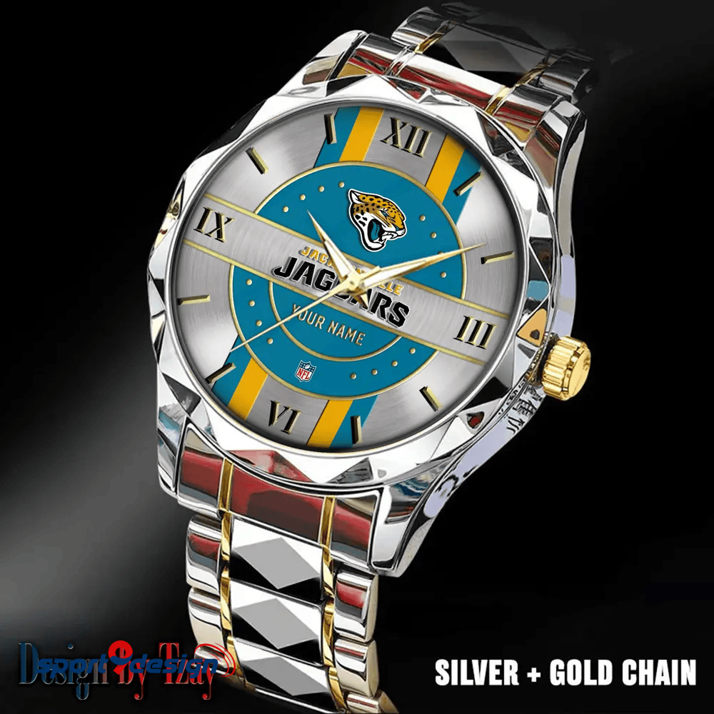 Jacksonville Jaguars Business Watch For Men Automatic Mechanical Stainless Steel Band 2025