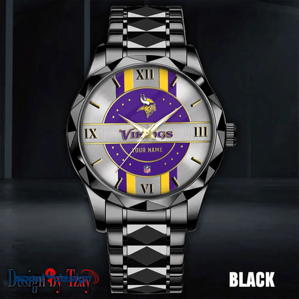 Minnesota Vikings Business Watch For Men Automatic Mechanical Stainless Steel Band 2025