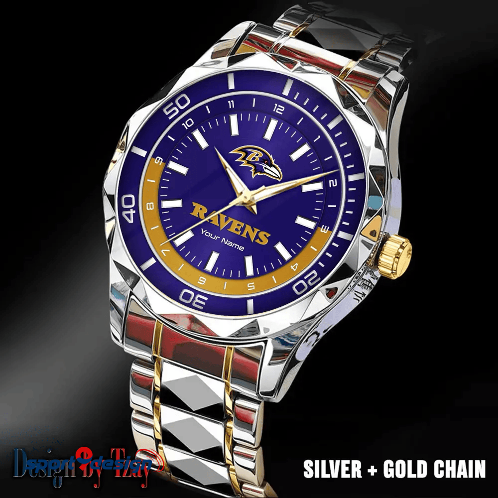 Baltimore Ravens Business Watch For Men Automatic Mechanical Stainless Steel Band 2025