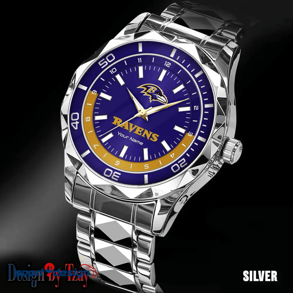 Baltimore Ravens Business Watch For Men Automatic Mechanical Stainless Steel Band 2025