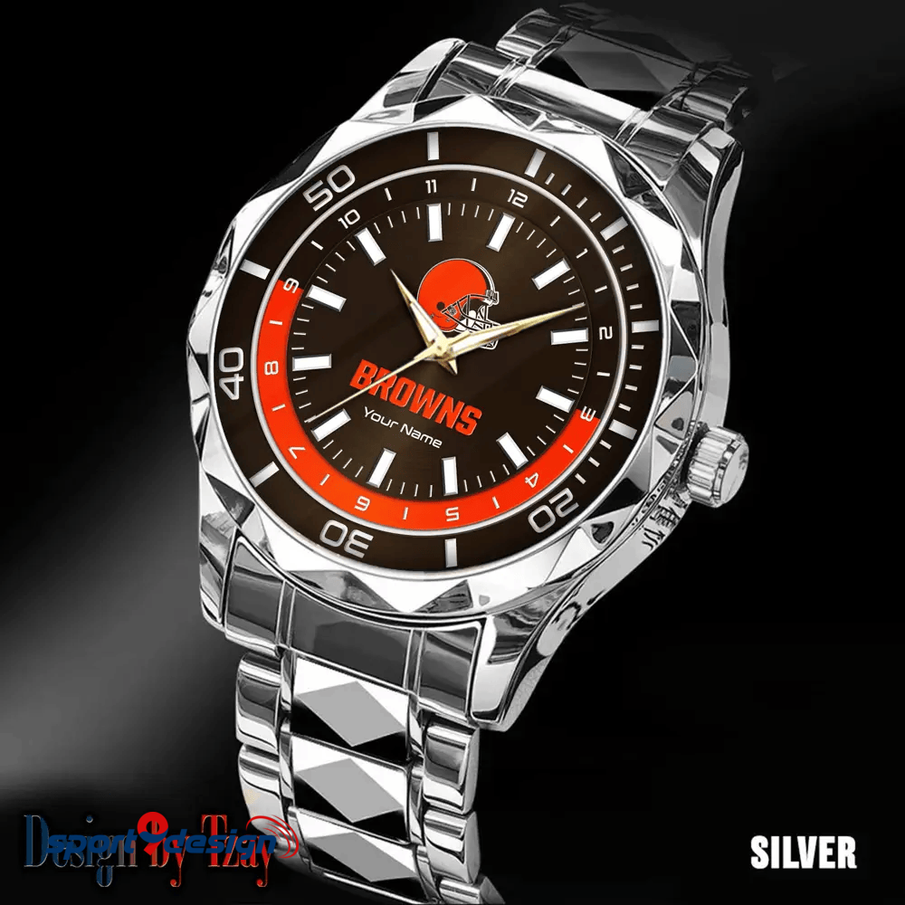 Cleveland Browns Business Watch For Men Automatic Mechanical Stainless Steel Band 2025