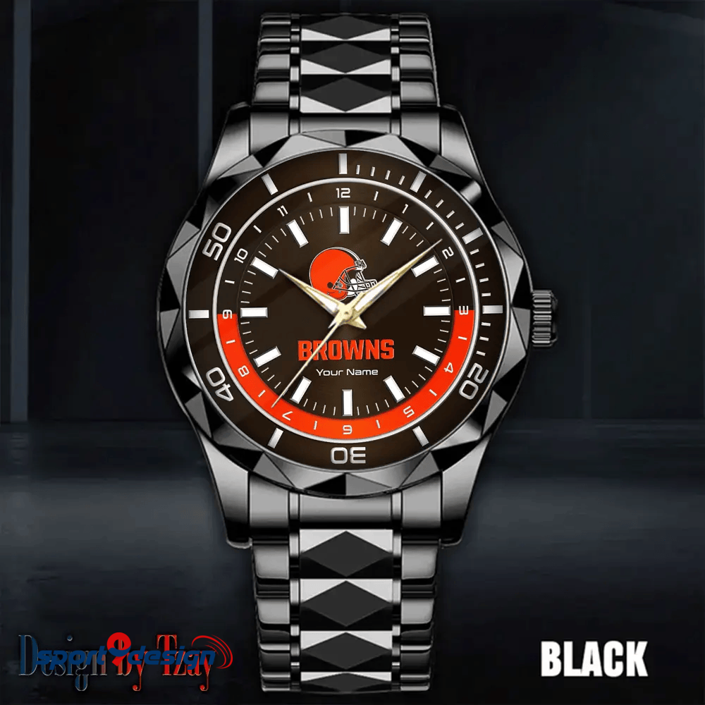 Cleveland Browns Business Watch For Men Automatic Mechanical Stainless Steel Band 2025