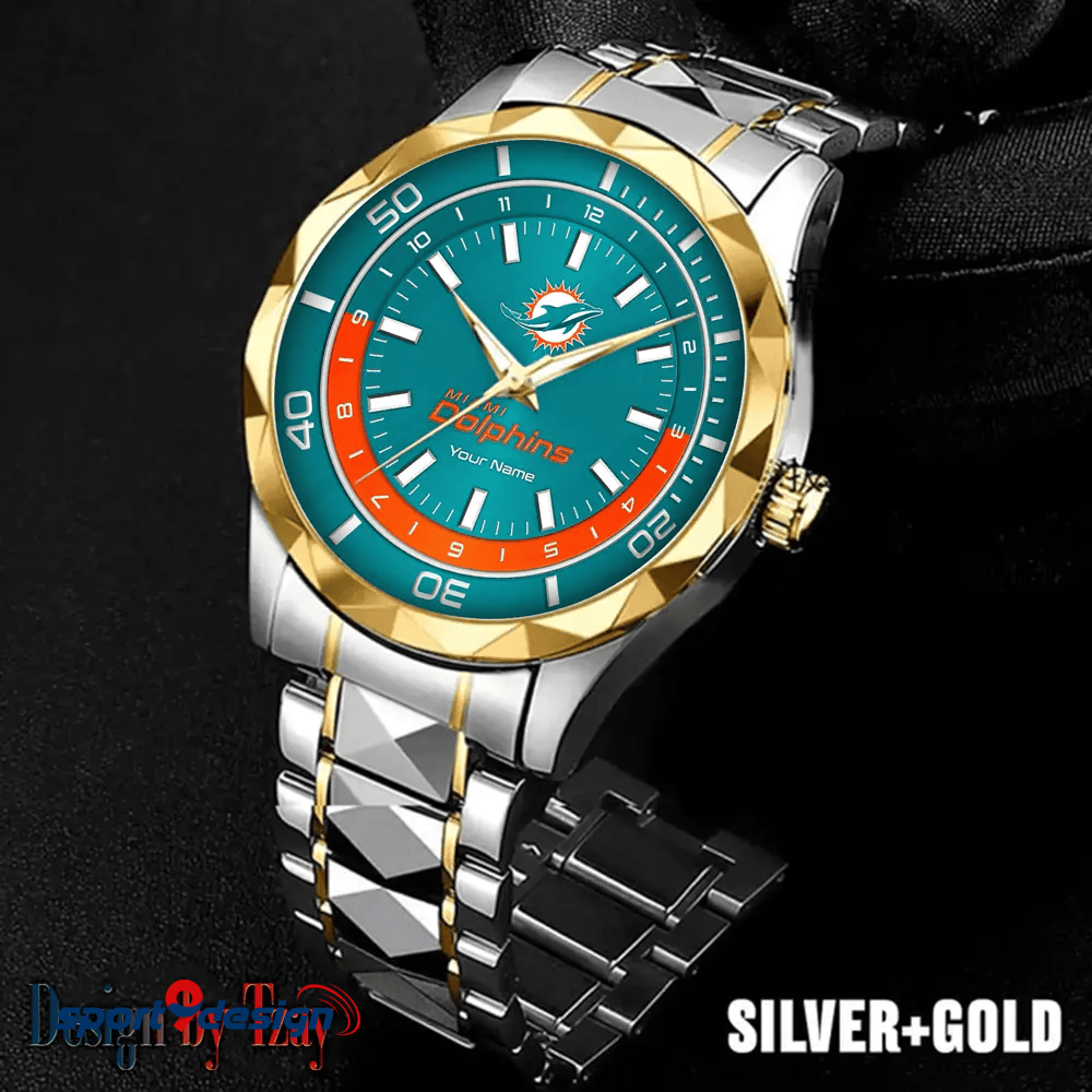 Miami Dolphins Business Watch For Men Automatic Mechanical Stainless Steel Band 2025