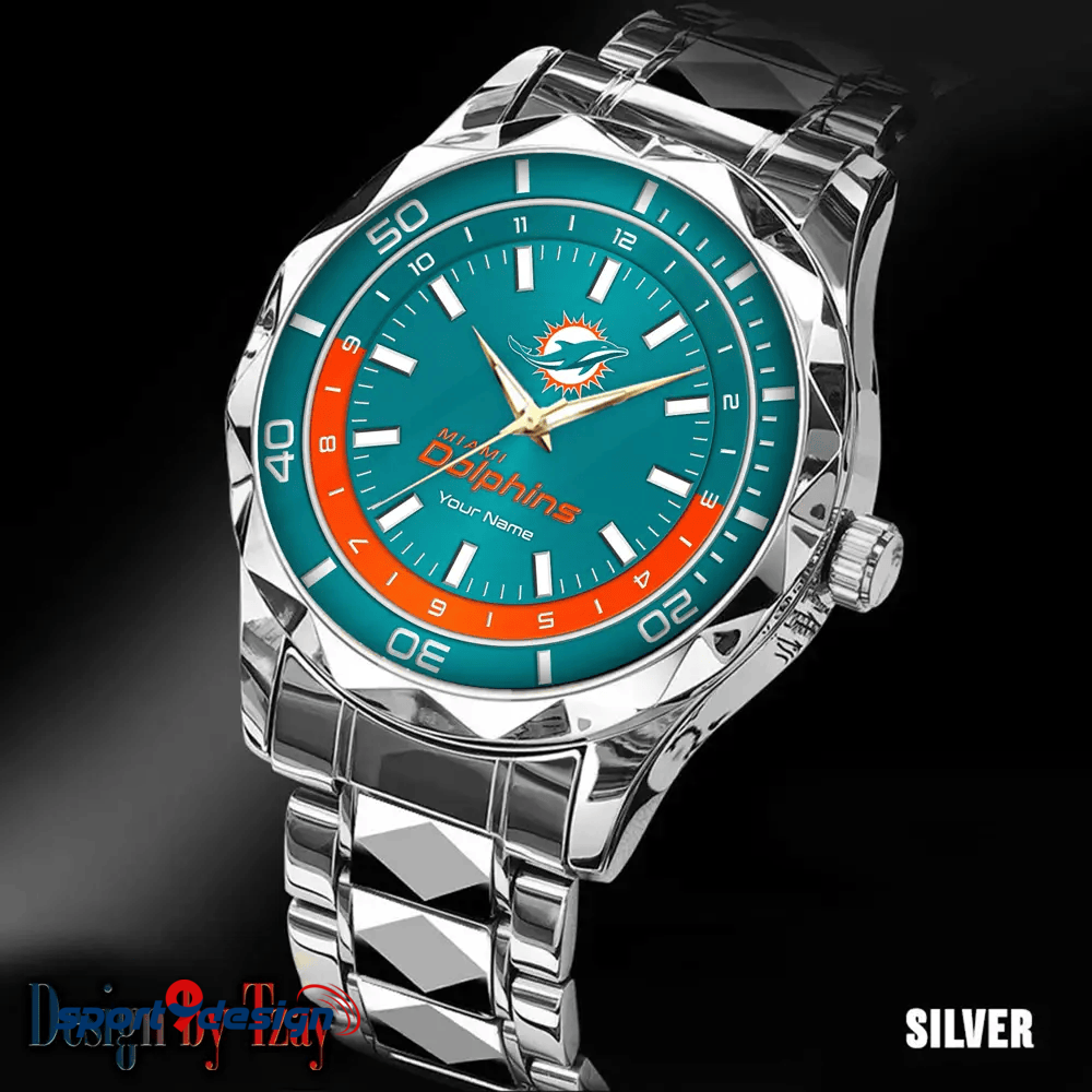 Miami Dolphins Business Watch For Men Automatic Mechanical Stainless Steel Band 2025