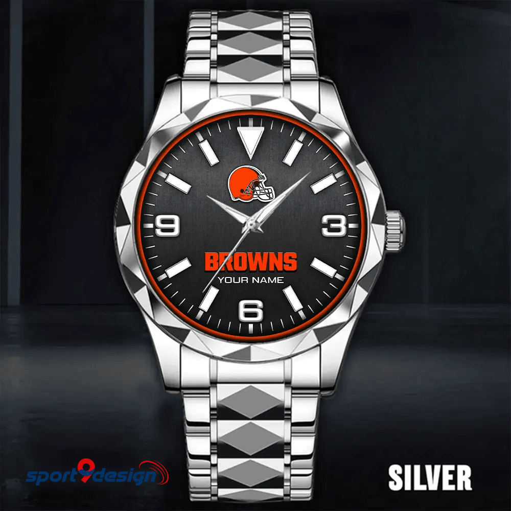 Cleveland Browns Business Watch For Men Automatic Mechanical Stainless Steel Band 2025