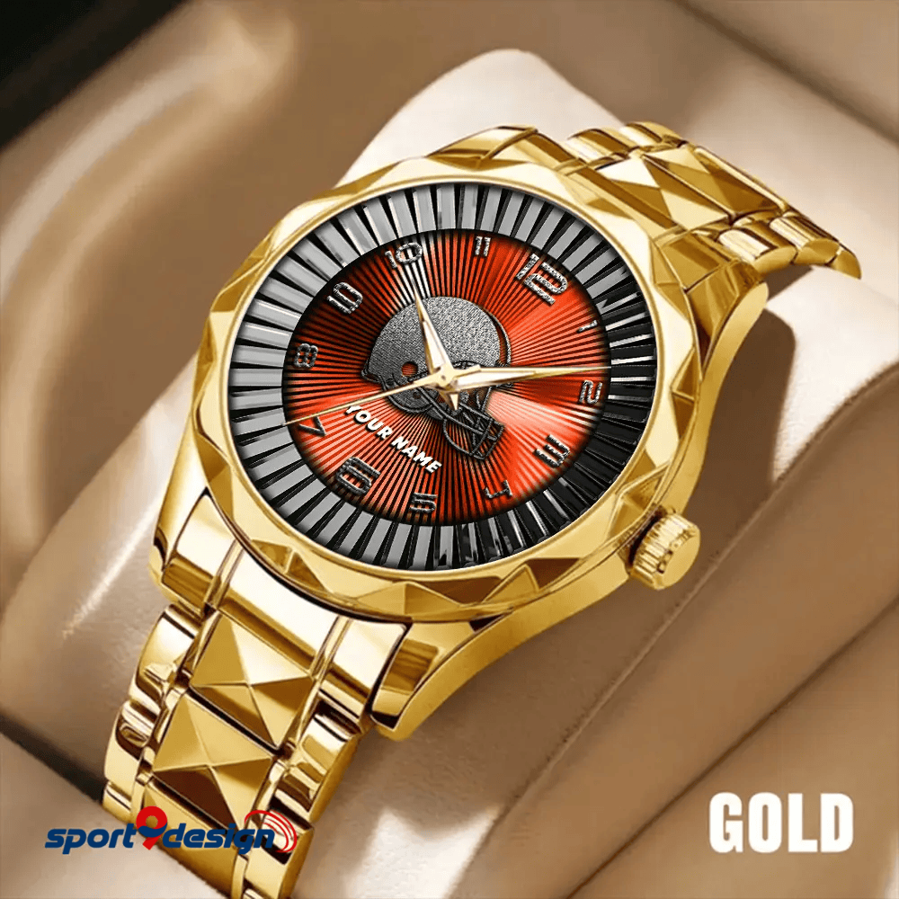 Cleveland Browns Business Watch For Men Automatic Mechanical Stainless Steel Band 2025