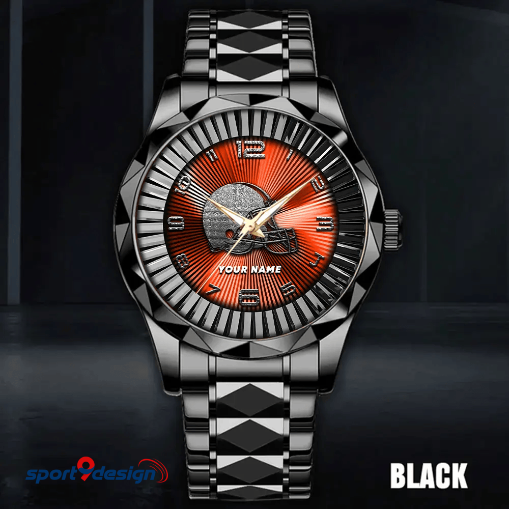 Cleveland Browns Business Watch For Men Automatic Mechanical Stainless Steel Band 2025
