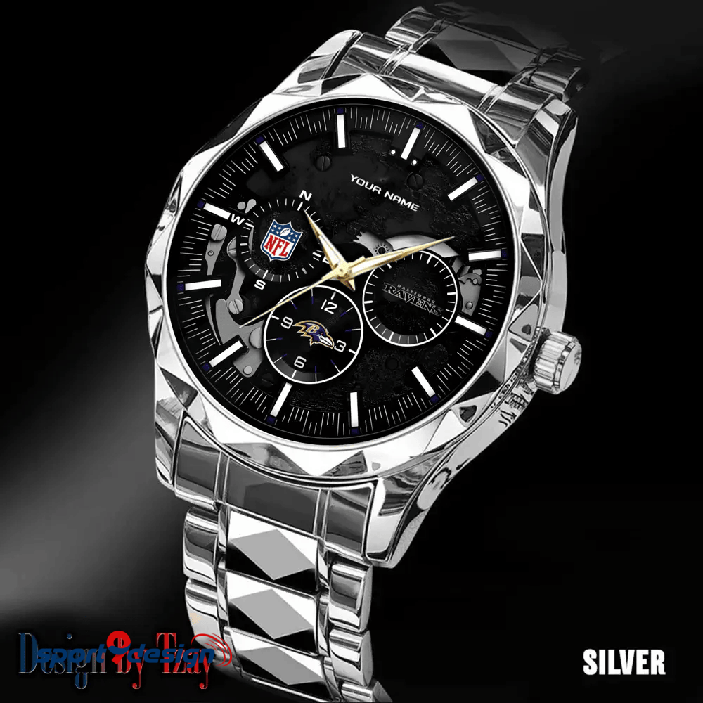Baltimore Ravens Business Watch For Men Automatic Mechanical Stainless Steel Band 2025