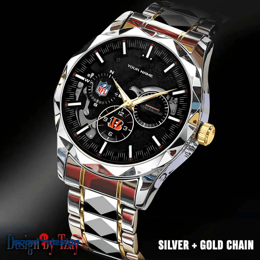 Cincinnati Bengals Business Watch For Men Automatic Mechanical Stainless Steel Band 2025
