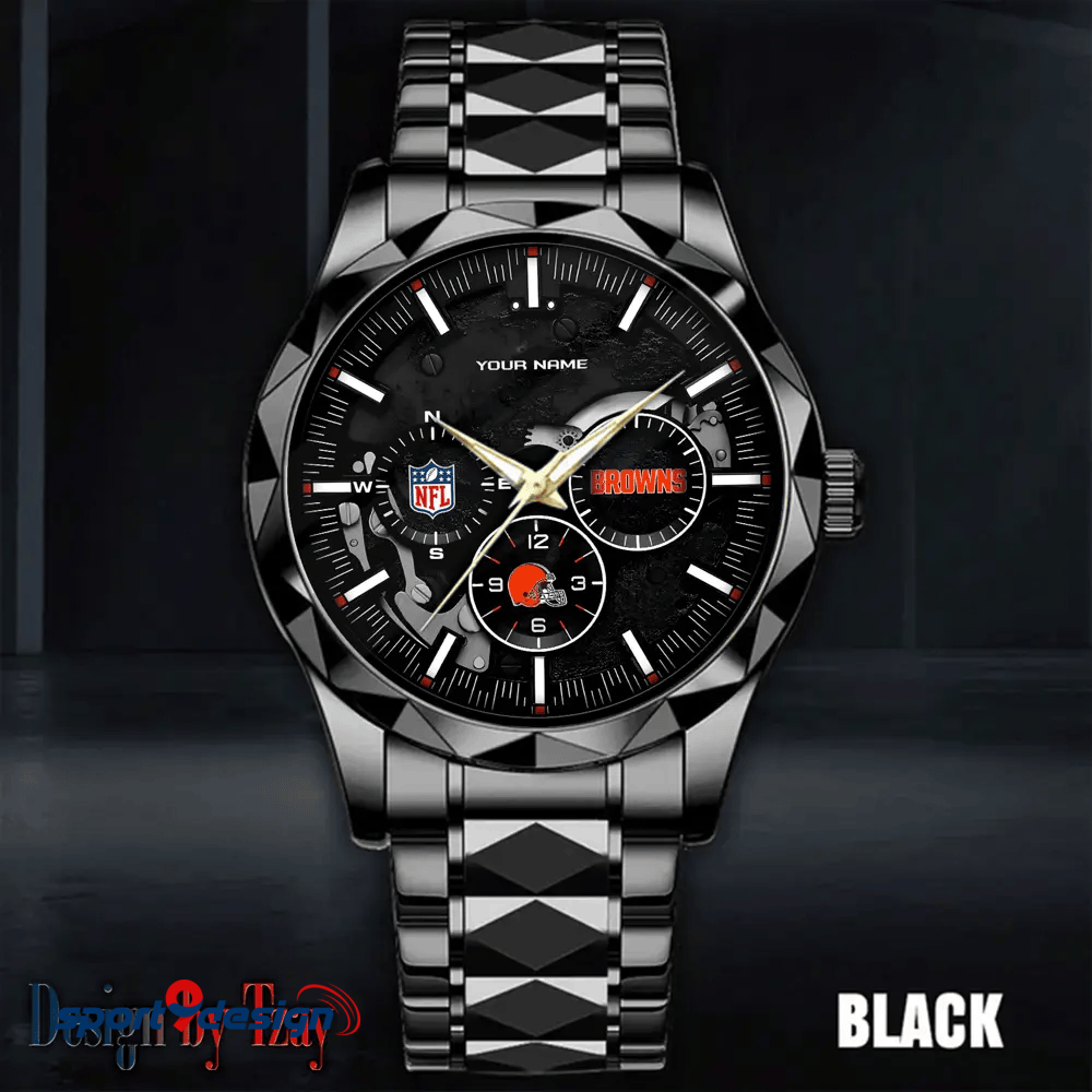 Cleveland Browns Business Watch For Men Automatic Mechanical Stainless Steel Band 2025