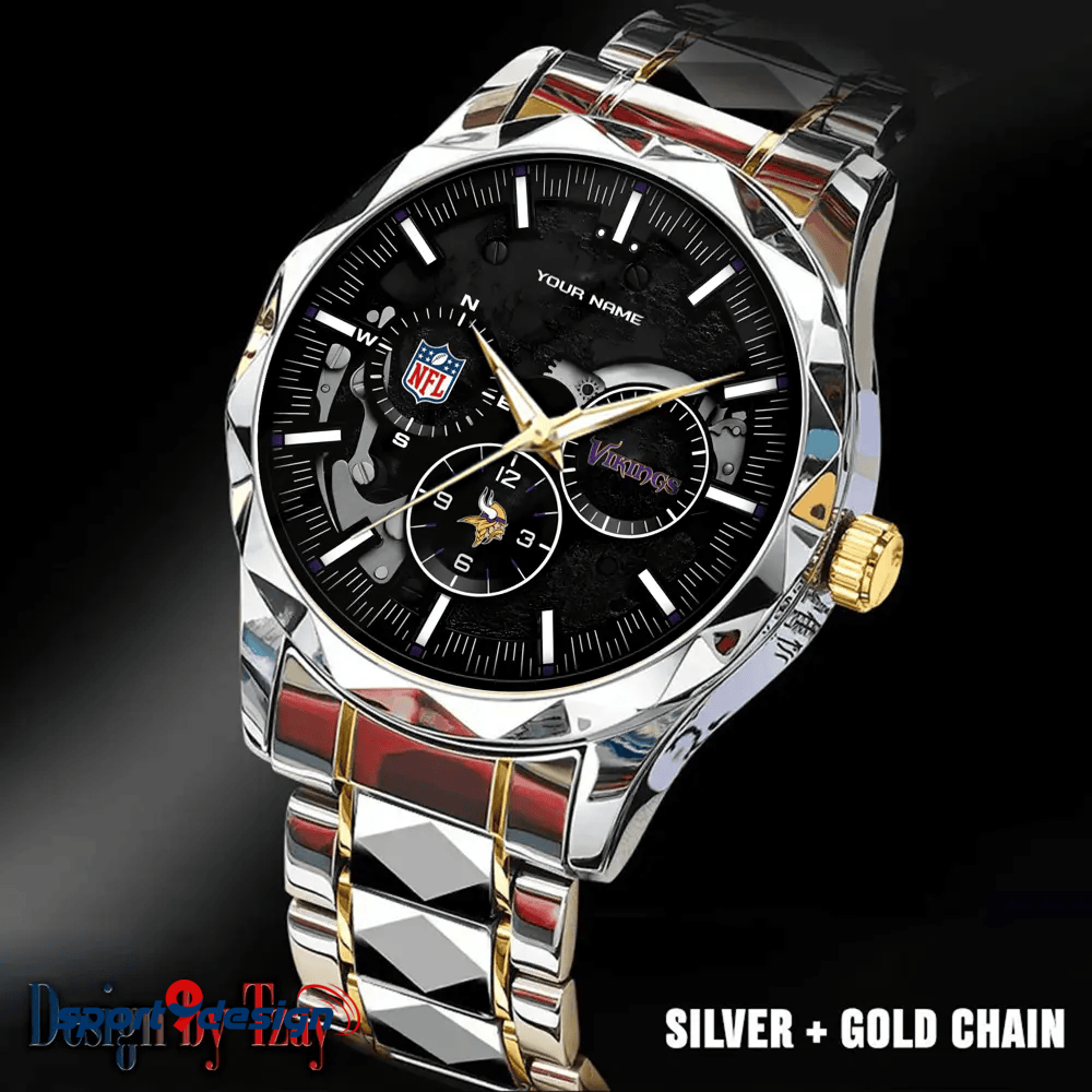 Minnesota Vikings Business Watch For Men Automatic Mechanical Stainless Steel Band 2025