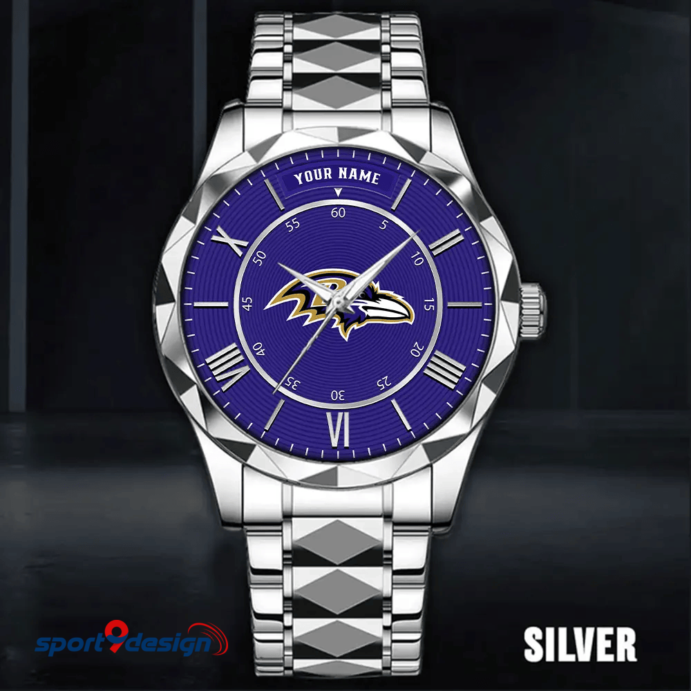 Baltimore Ravens Business Watch For Men Automatic Mechanical Stainless Steel Band 2025