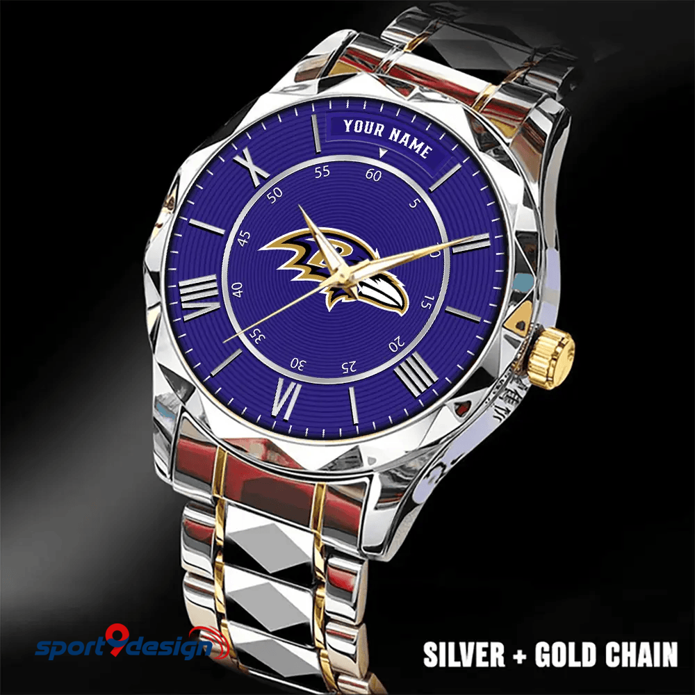 Baltimore Ravens Business Watch For Men Automatic Mechanical Stainless Steel Band 2025
