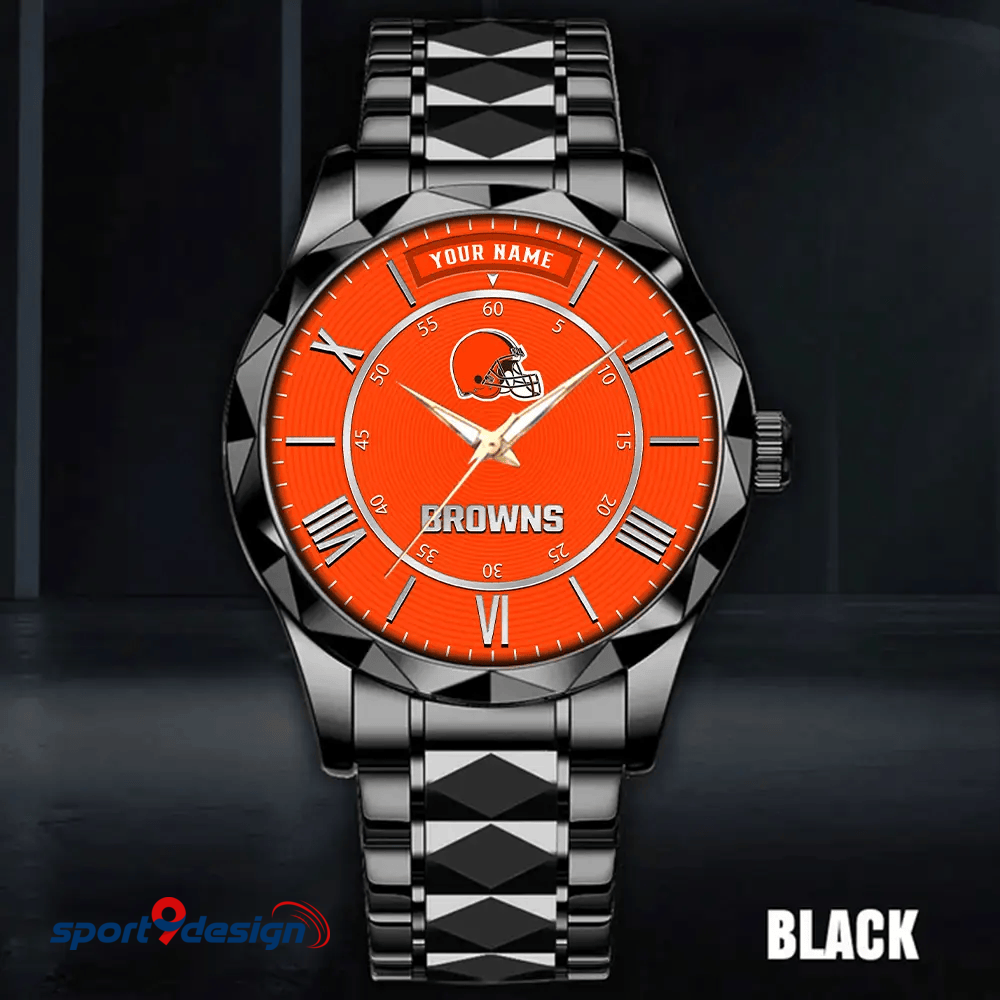 Cleveland Browns Business Watch For Men Automatic Mechanical Stainless Steel Band 2025