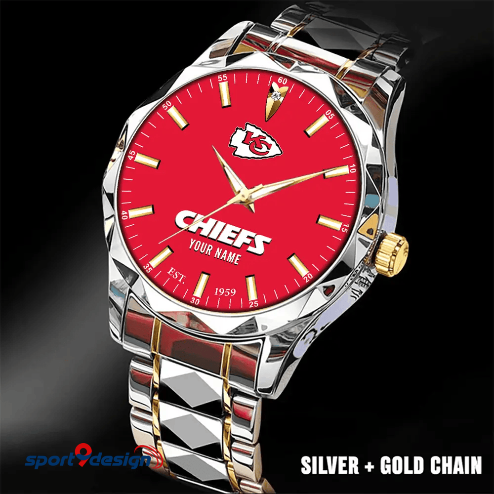 Kansas City Chiefs Luxury Diamond Men Watch Trending 2025