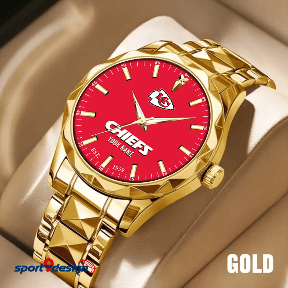Kansas City Chiefs Luxury Diamond Men Watch Trending 2025