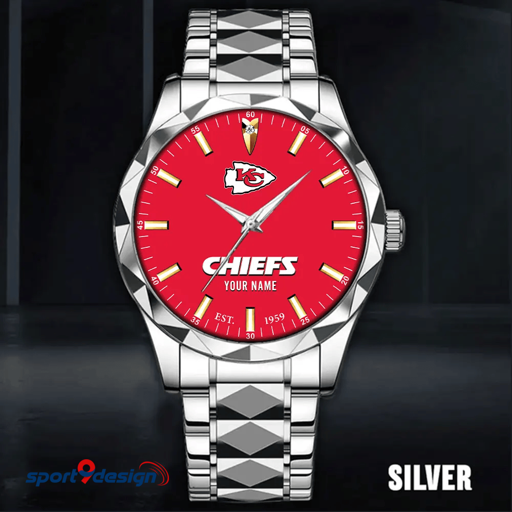 Kansas City Chiefs Luxury Diamond Men Watch Trending 2025