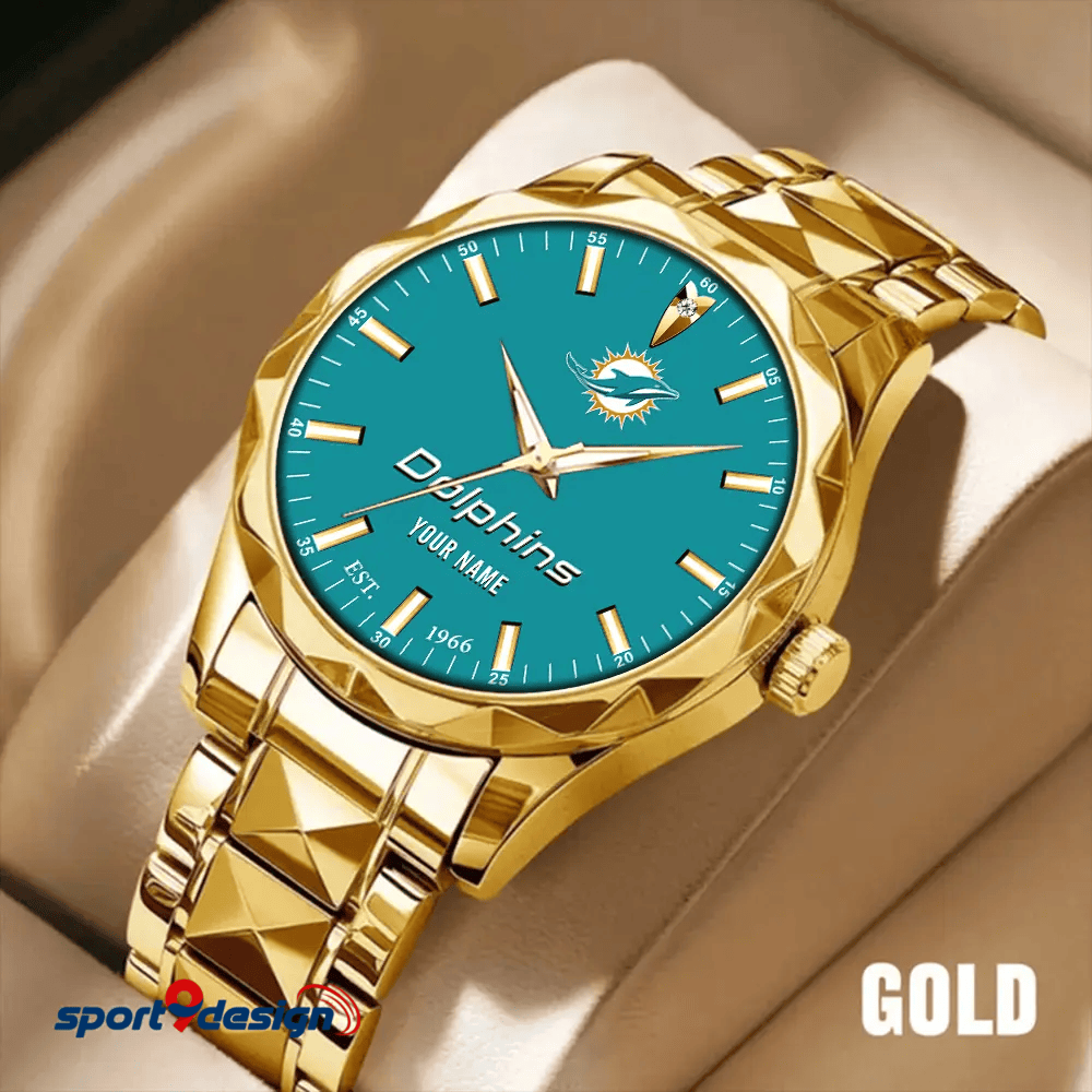Miami Dolphins Luxury Diamond Men Watch Trending 2025