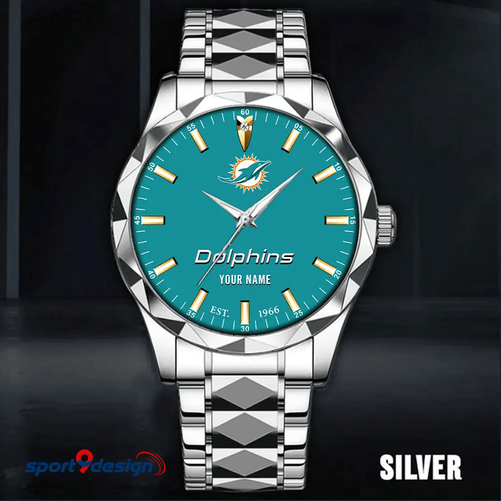 Miami Dolphins Luxury Diamond Men Watch Trending 2025
