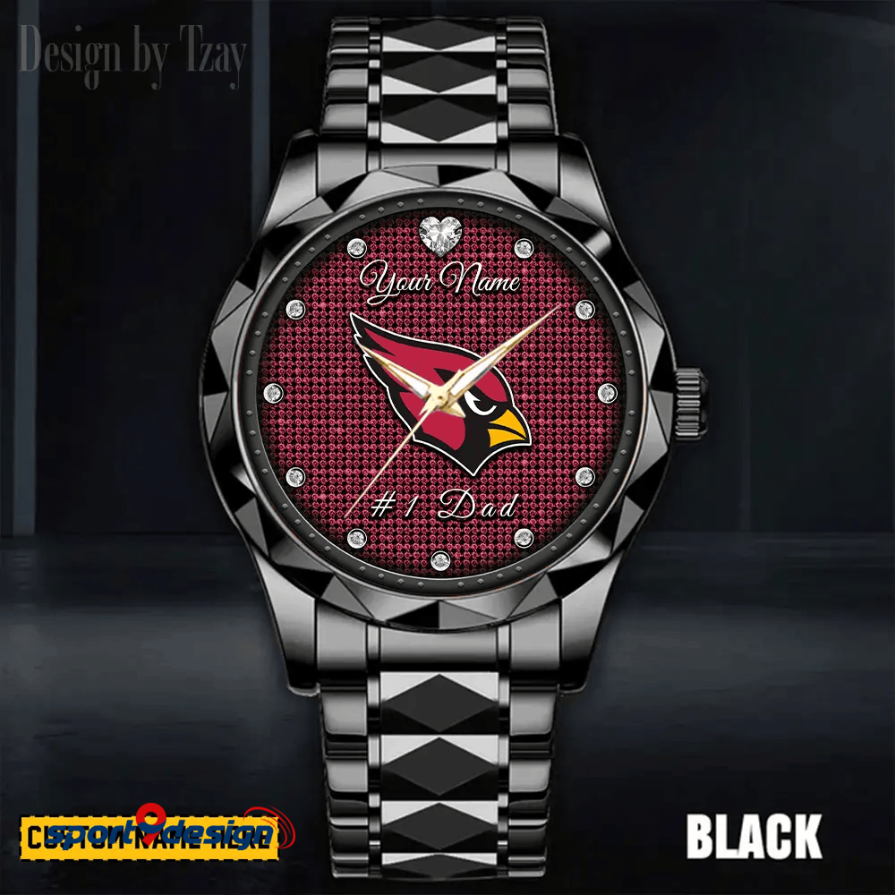 Arizona Cardinals #1 Dad Luxury Diamond Men Watch Father's Day Gift
