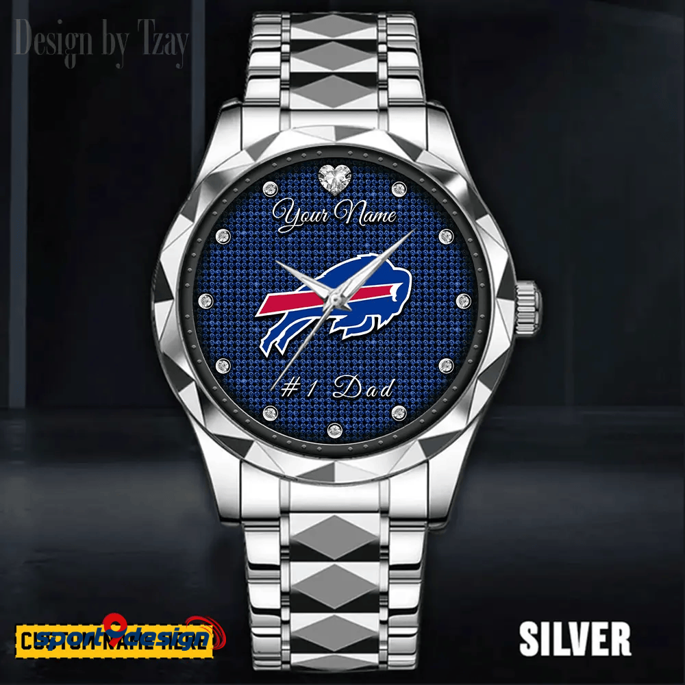 Buffalo Bills #1 Dad Luxury Diamond Men Watch Father's Day Gift