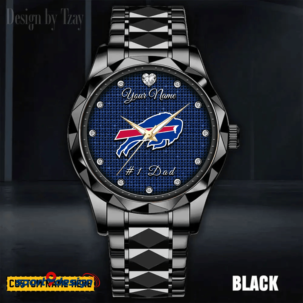 Buffalo Bills #1 Dad Luxury Diamond Men Watch Father's Day Gift