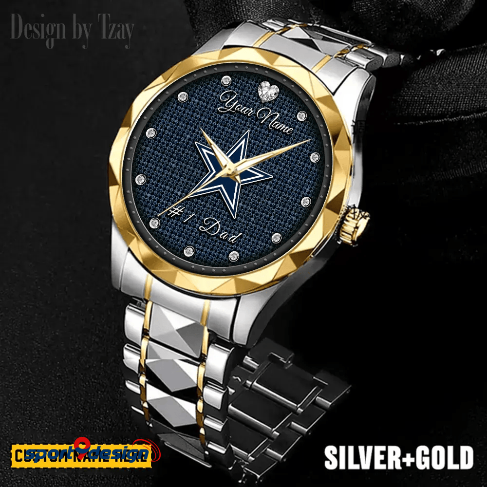 Dallas Cowboys #1 Dad Luxury Diamond Men Watch Father's Day Gift