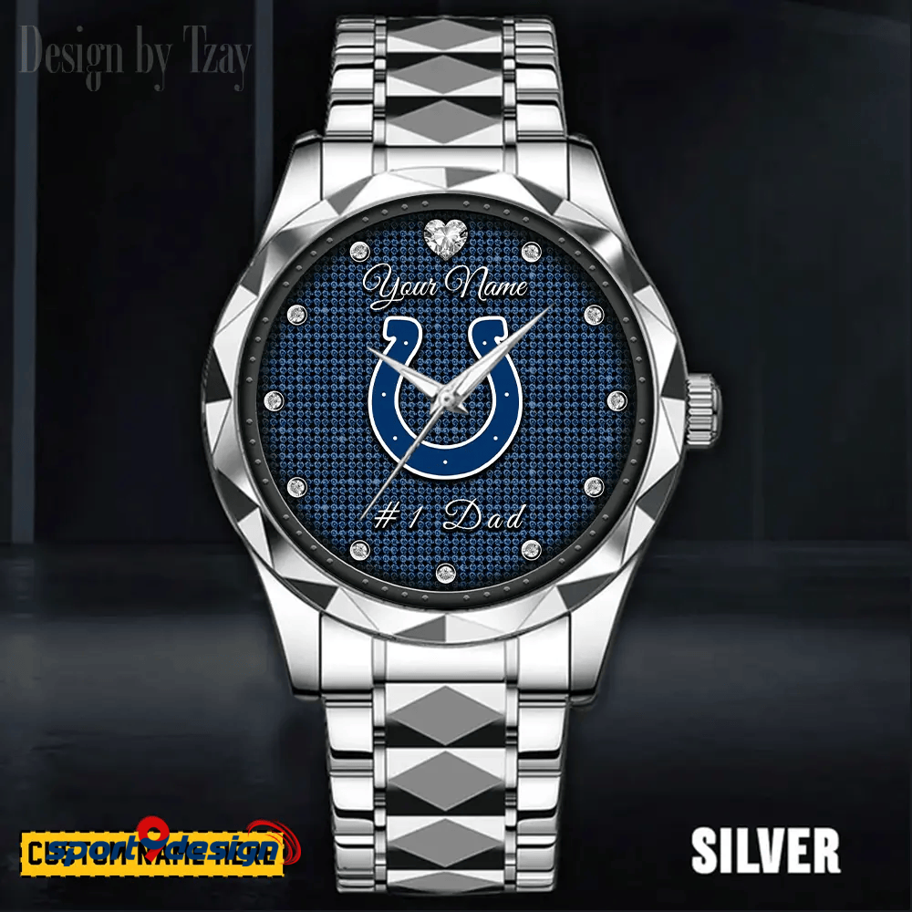 Indianapolis Colts #1 Dad Luxury Diamond Men Watch Father's Day Gift