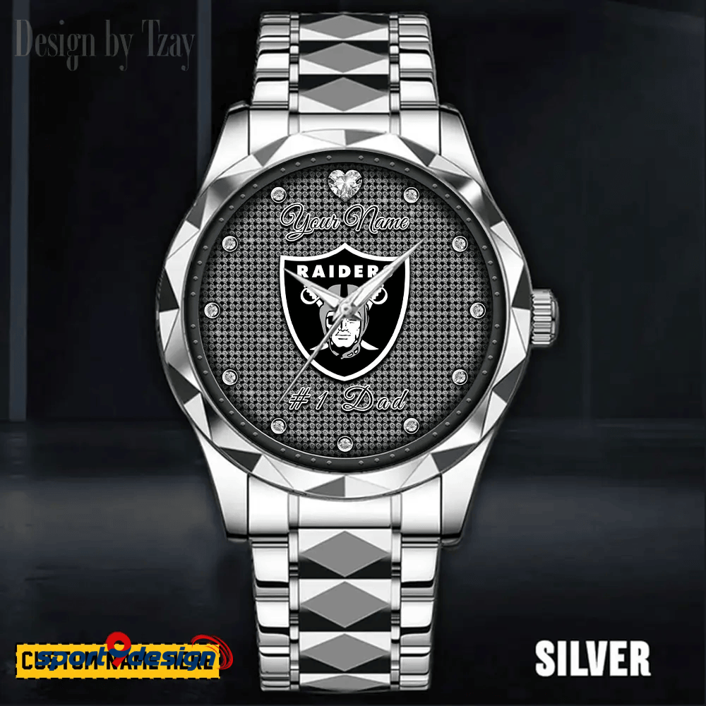 Las Vegas Raiders #1 Dad Luxury Diamond Men Watch Father's Day Gift