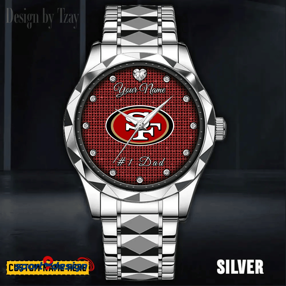 San Francisco 49ers #1 Dad Luxury Diamond Men Watch Father's Day Gift