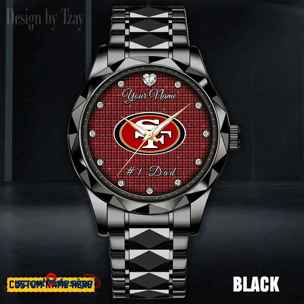 San Francisco 49ers #1 Dad Luxury Diamond Men Watch Father's Day Gift