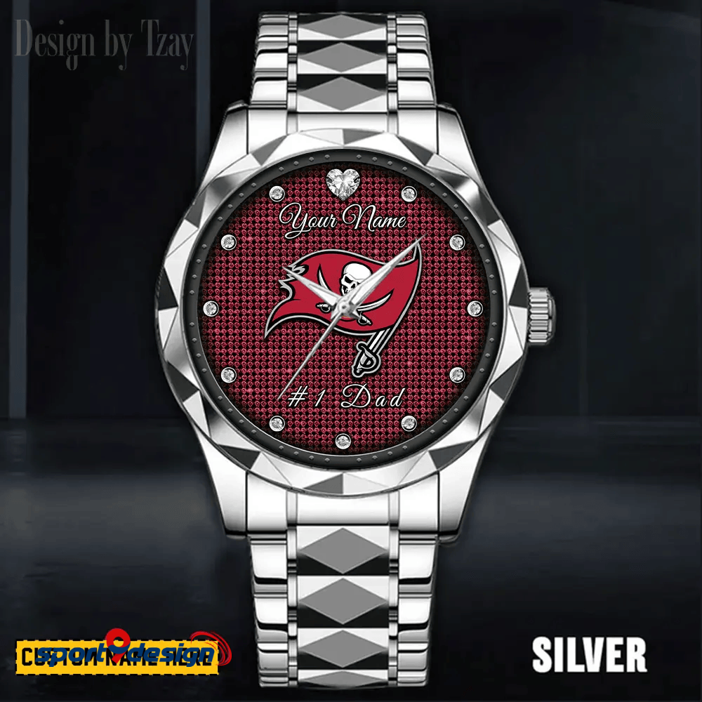 Tampa Bay Buccaneers #1 Dad Luxury Diamond Men Watch Father's Day Gift