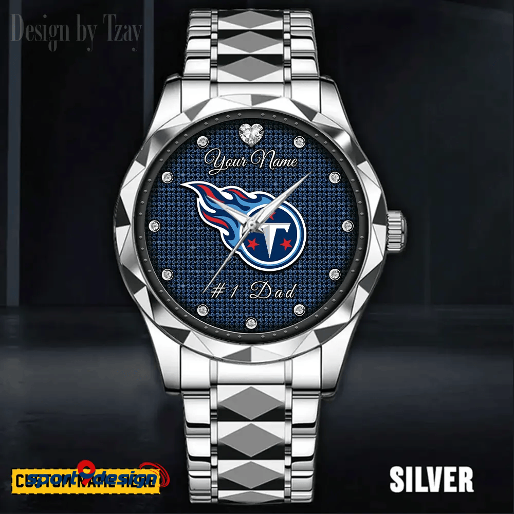 Tennessee Titans #1 Dad Luxury Diamond Men Watch Father's Day Gift
