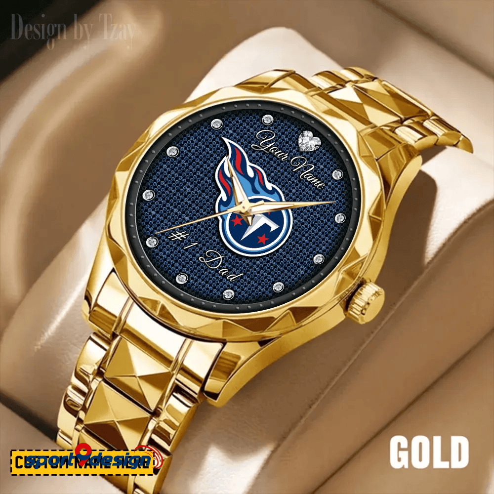 Tennessee Titans #1 Dad Luxury Diamond Men Watch Father's Day Gift