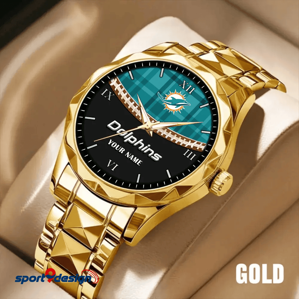 Miami Dolphins Luxury Diamond Men Watch Trending 2025