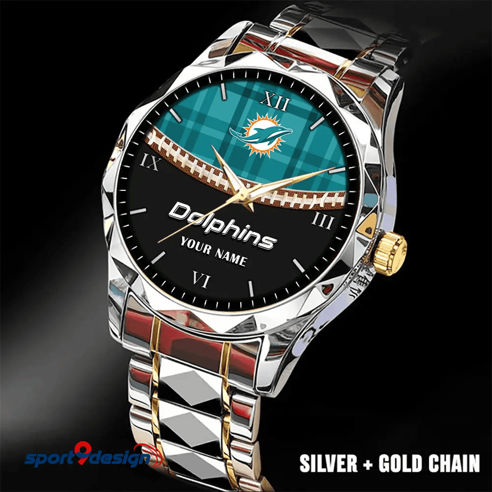 Miami Dolphins Luxury Diamond Men Watch Trending 2025