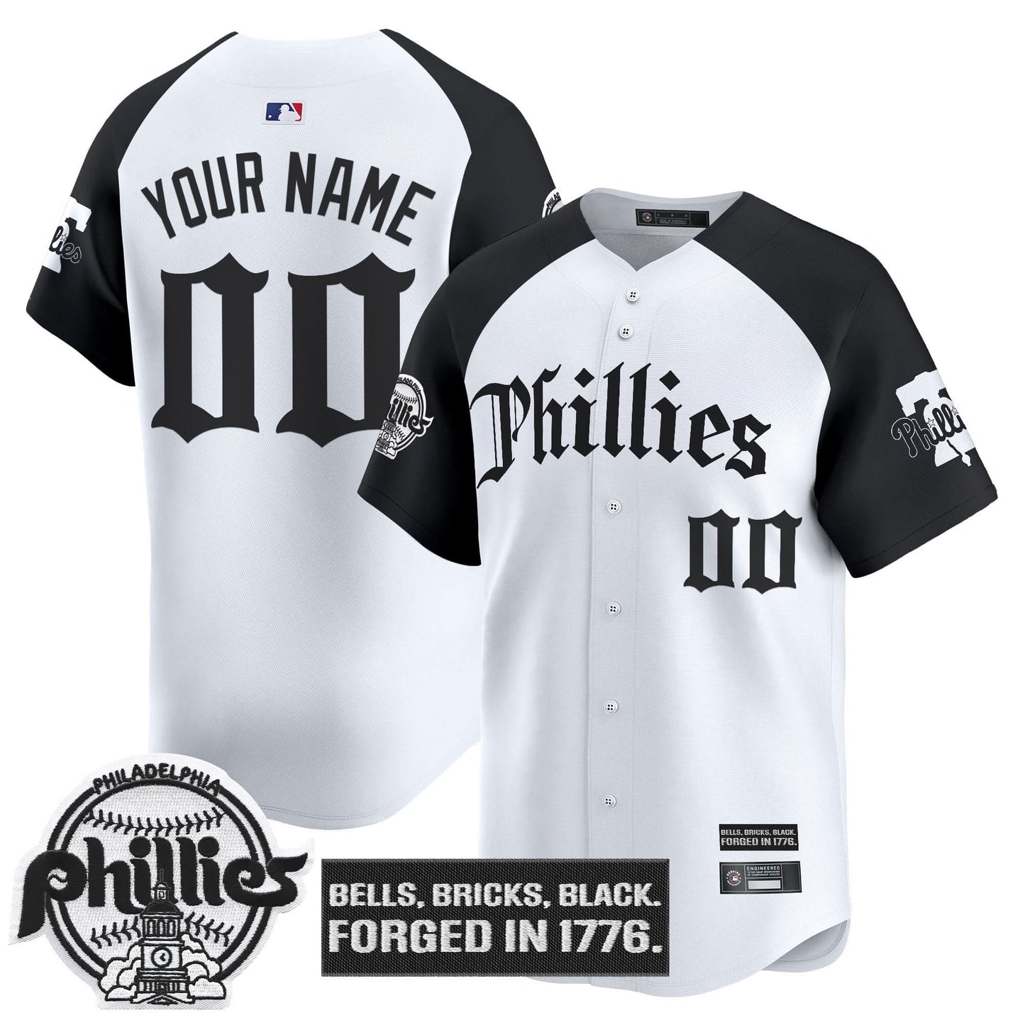Philadelphia Phillies 'Gothic Liberty Edition' Vapor Premier Limited Custom Jersey - All Stitched