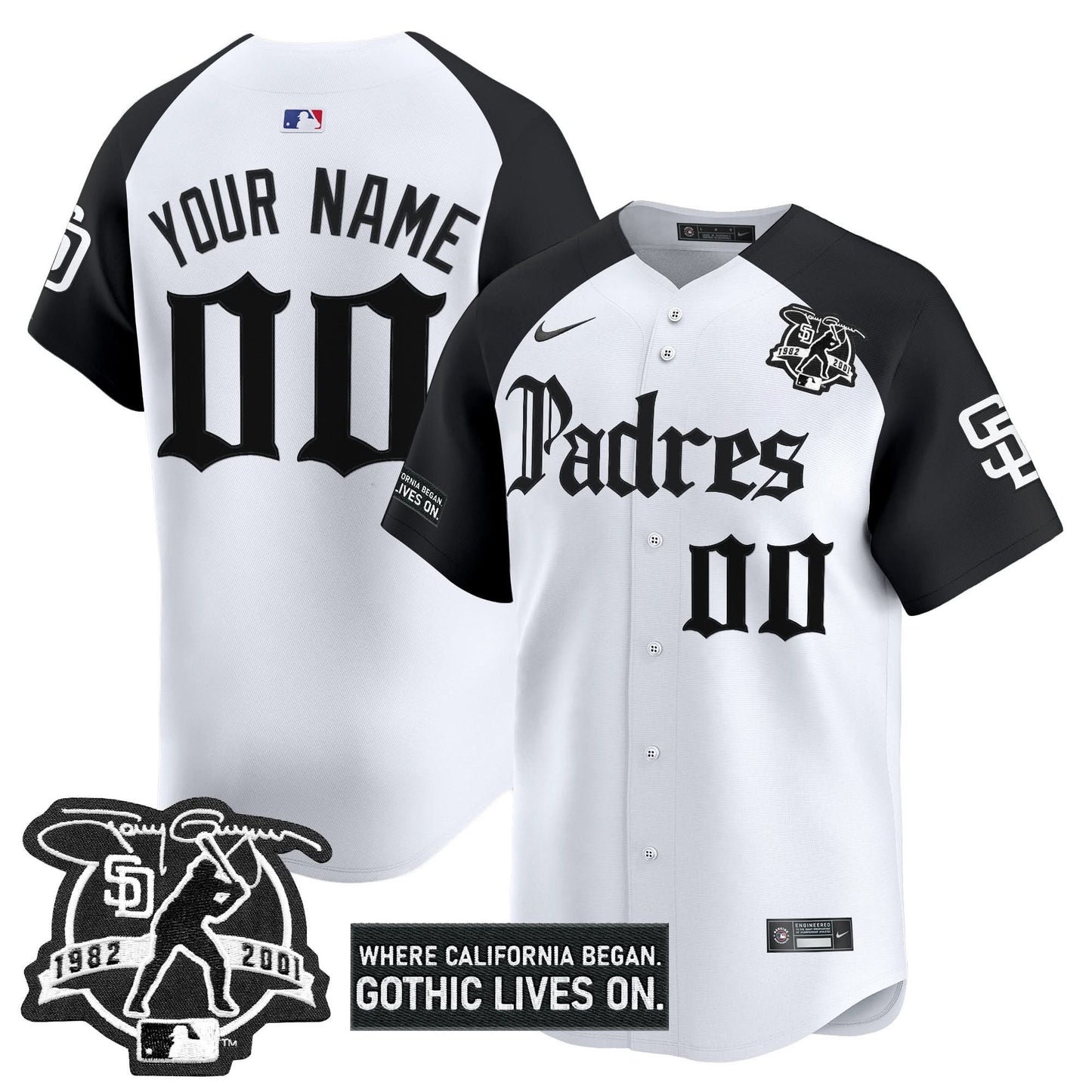 San Diego Padres 'Gothic Edition' Vapor Premier Limited Custom Jersey V2 - All Stitched