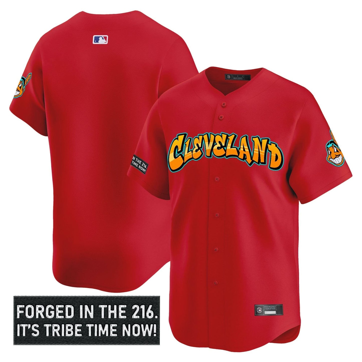 Men's Cleveland Indians 'Graffiti 216 Ink Edition' Vapor Premier Limited Jersey - All Stitched