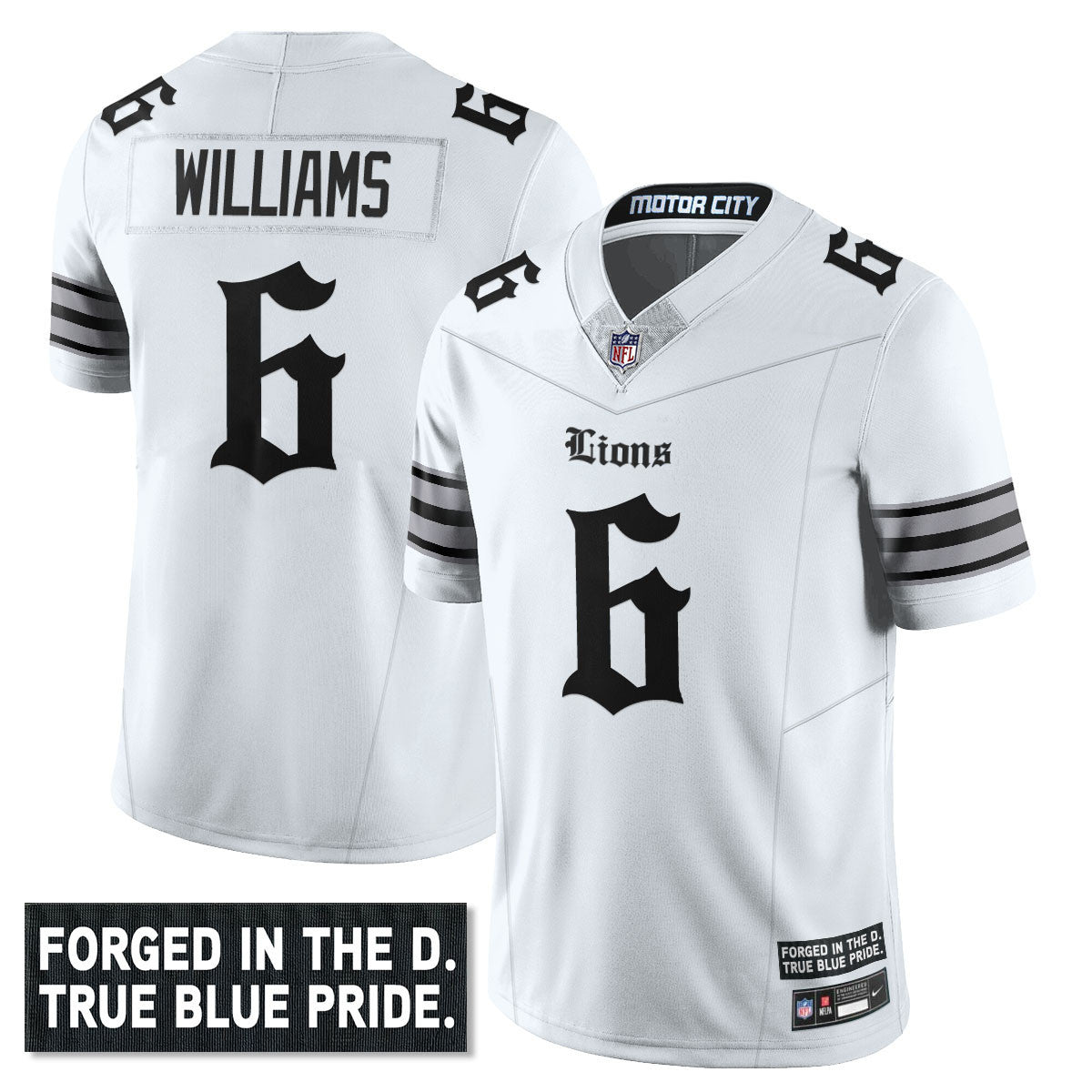 Men's Detroit Lions 'Gothic Motor City Edition' Vapor Limited Jersey - All Stitched