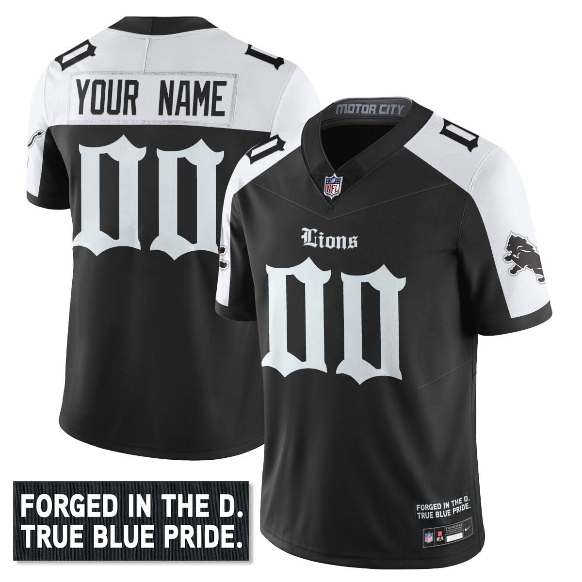 Detroit Lions 'Gothic Motor City Edition' Vapor Limited Custom Jersey - All Stitched