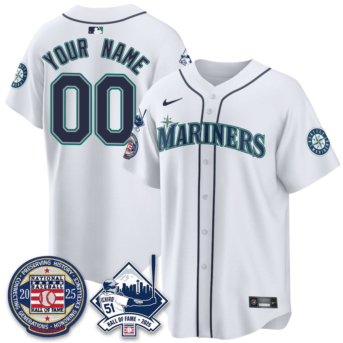 Seattle Mariners Ichiro Number Retirement Custom Jersey V2 - All Stitched