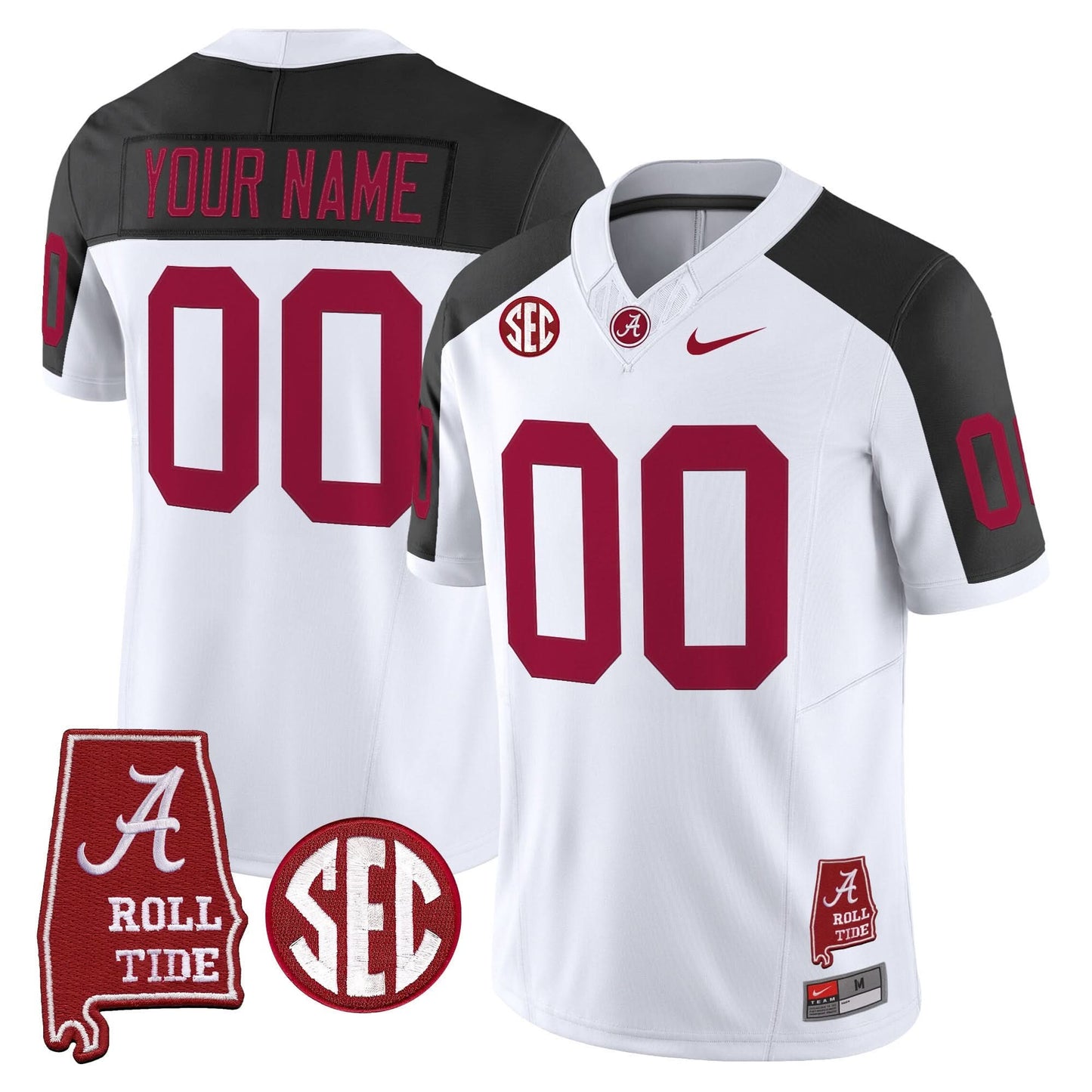 Alabama Crimson Tide Throwback Vapor Limited Custom Jersey - Alabama Map - All Stitched